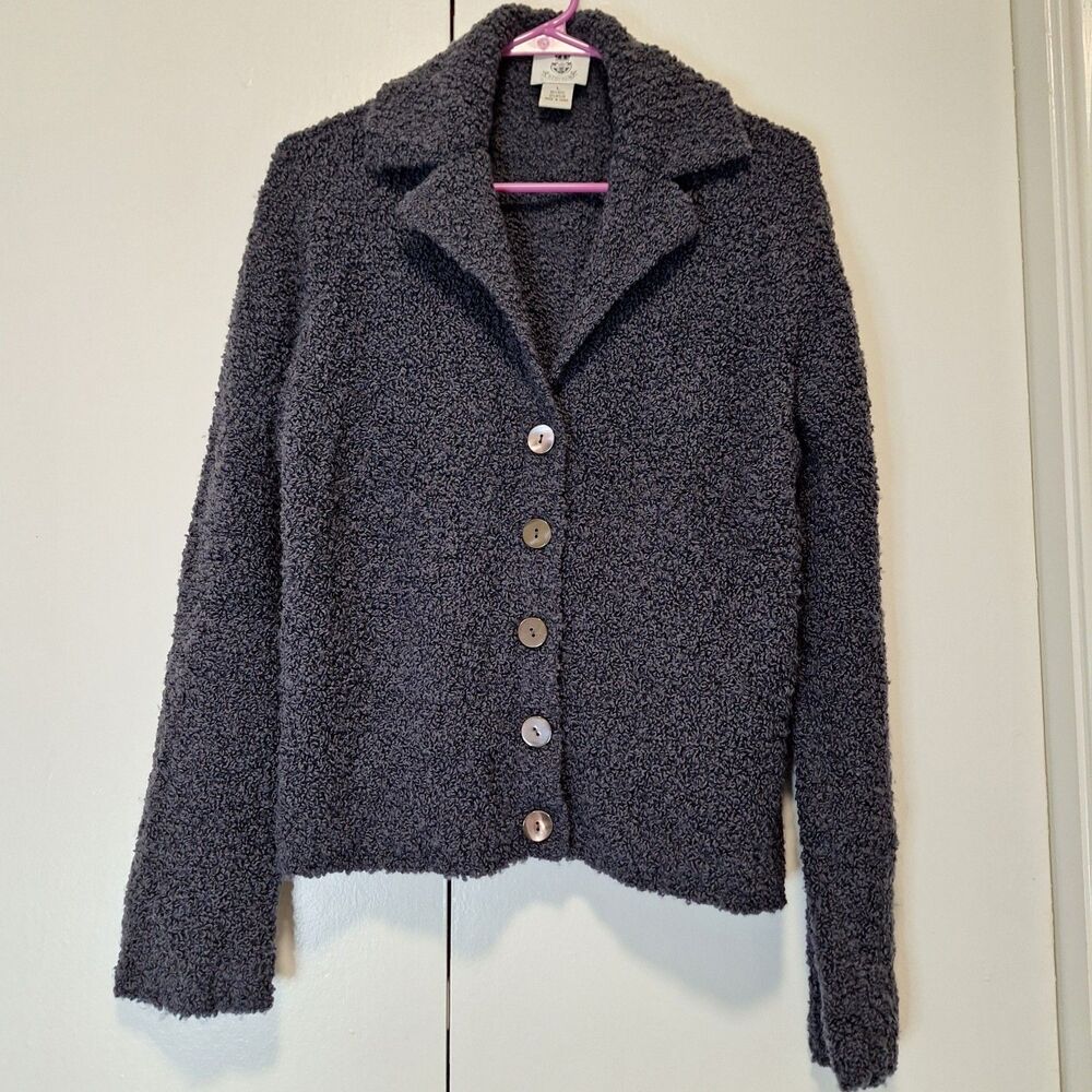 Renfrew Navy Gray Wool Cardigan Sweater Size Large